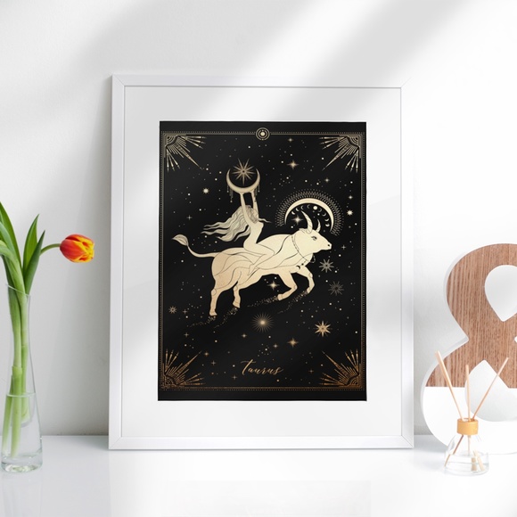 Taurus Wall Art Celestial Zodiac Print Poster Unframed - Picture 5 of 16